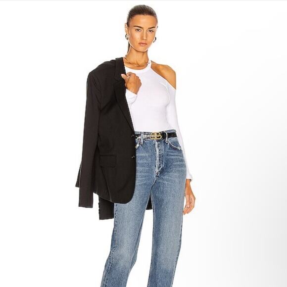 Enza Costa Exposed Cold Shoulder Cut Out Asymmetrical Long Sleeve Tee - Large - Picture 9 of 9